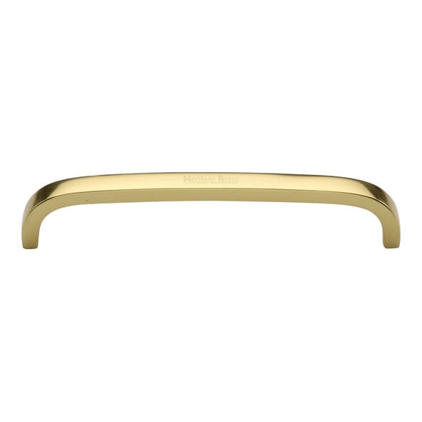 C1800 152-PB • 160 x 152 x 32mm • Polished Brass • Heritage Brass Flat D Pattern Cabinet Pull Handle